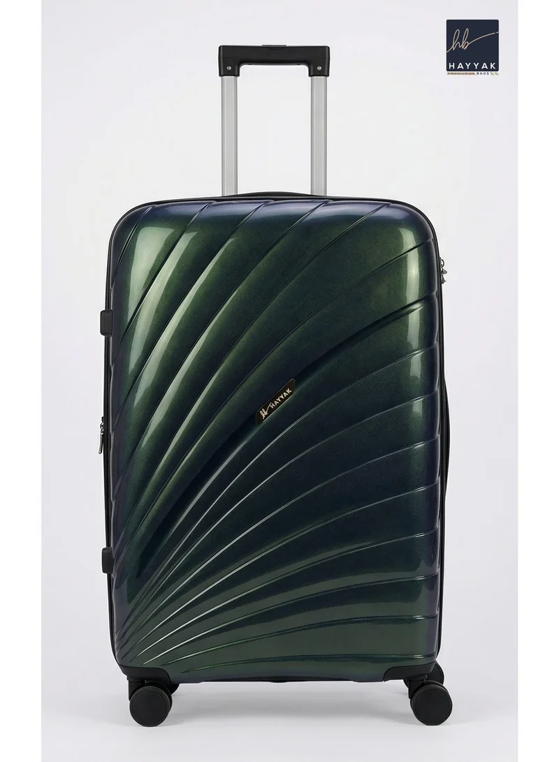 هاياك مجموعة حقائب سفر HK-666 مكونة من 3 قطع | حقائب سفر صلبة من البولي بروبيلين (PP) | حجم المقصورة: 20 بوصة، حجم متوسط: 24 بوصة، حجم كبير: 28 بوصة | أسود